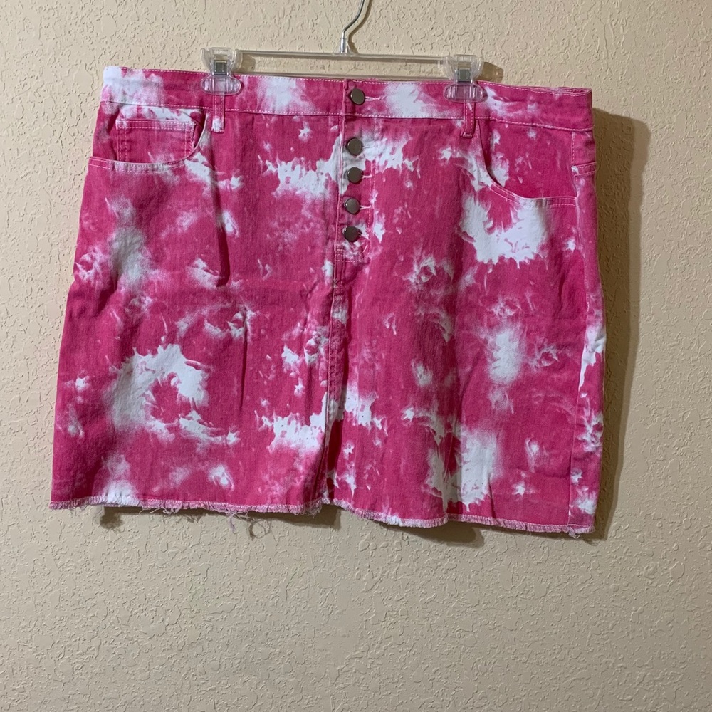 Tie Dyed Pink Plus Skirt Shein 4X Forever 21 Denim